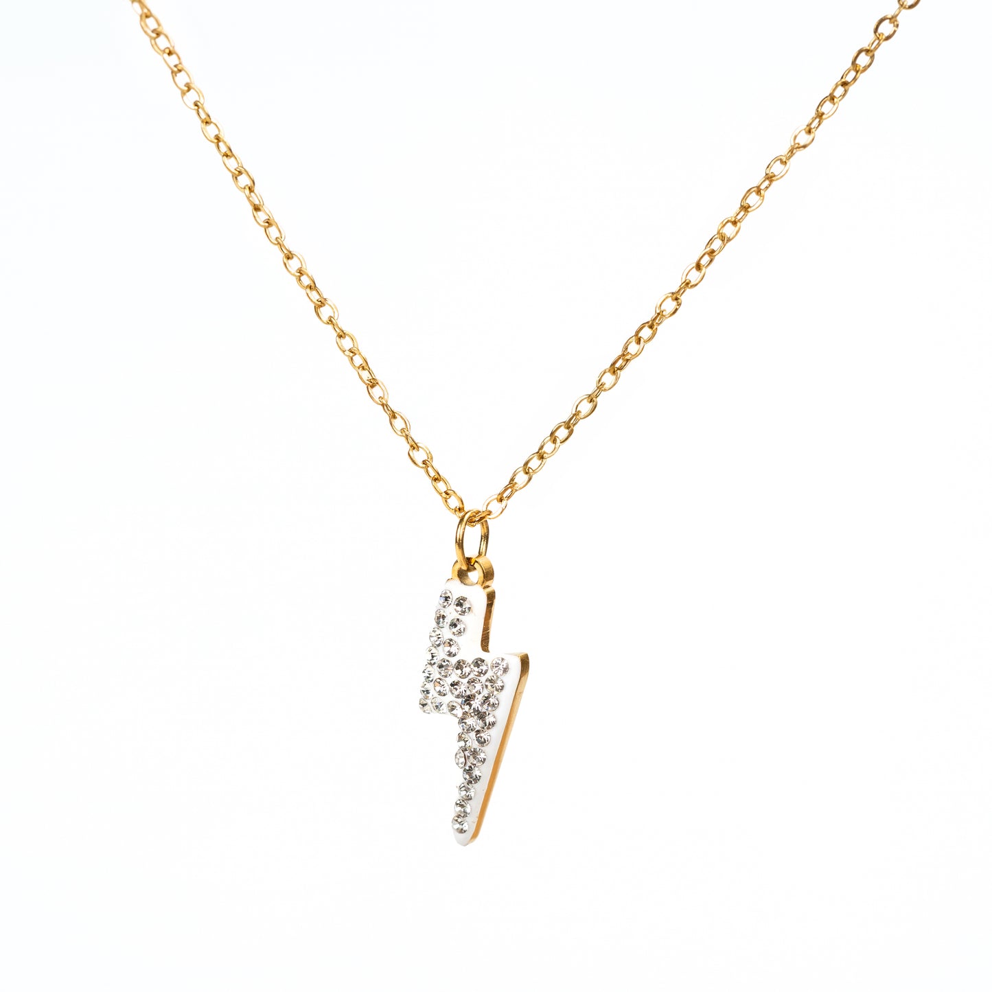 Collar forma de Rayo con Zirconia