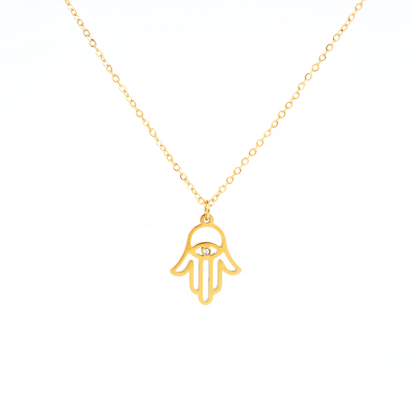 Collar Mano con ojo Zirconia