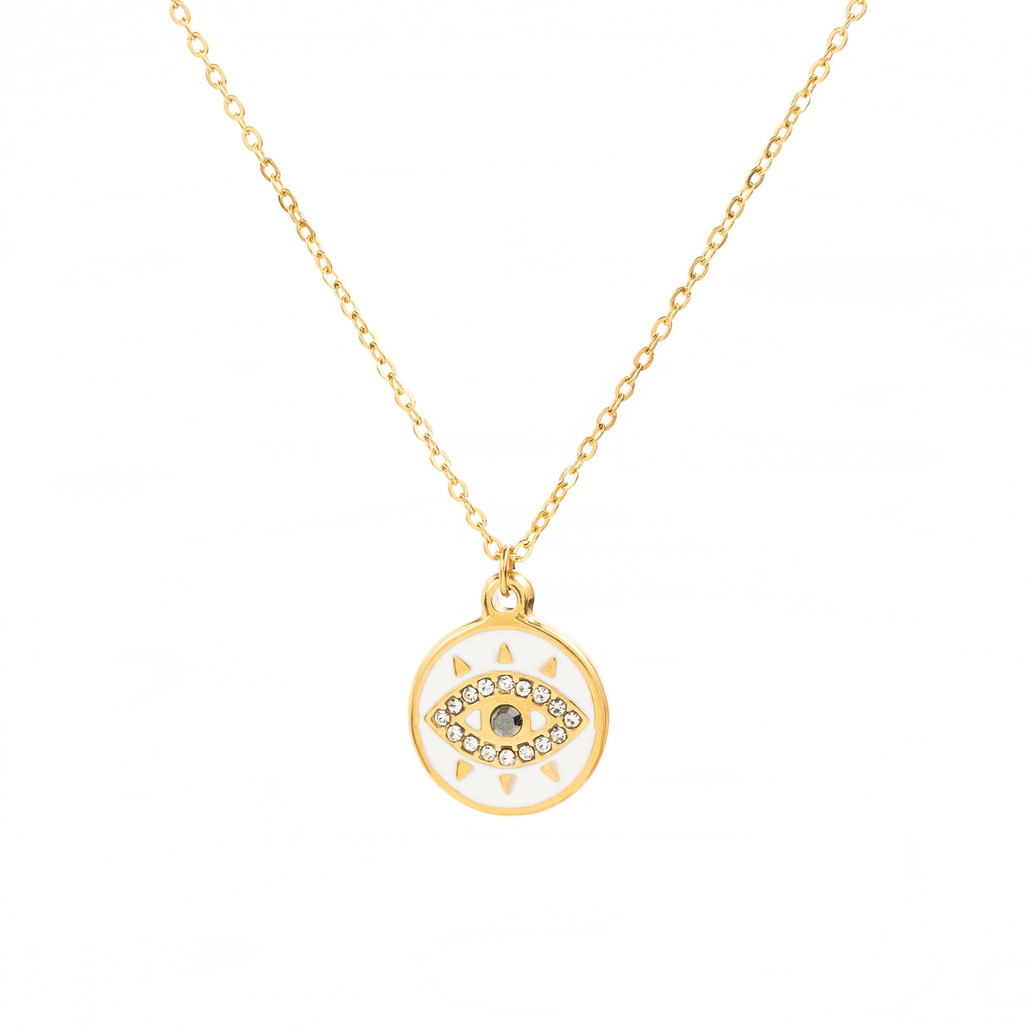 Collar Ojo con brillo Dorado