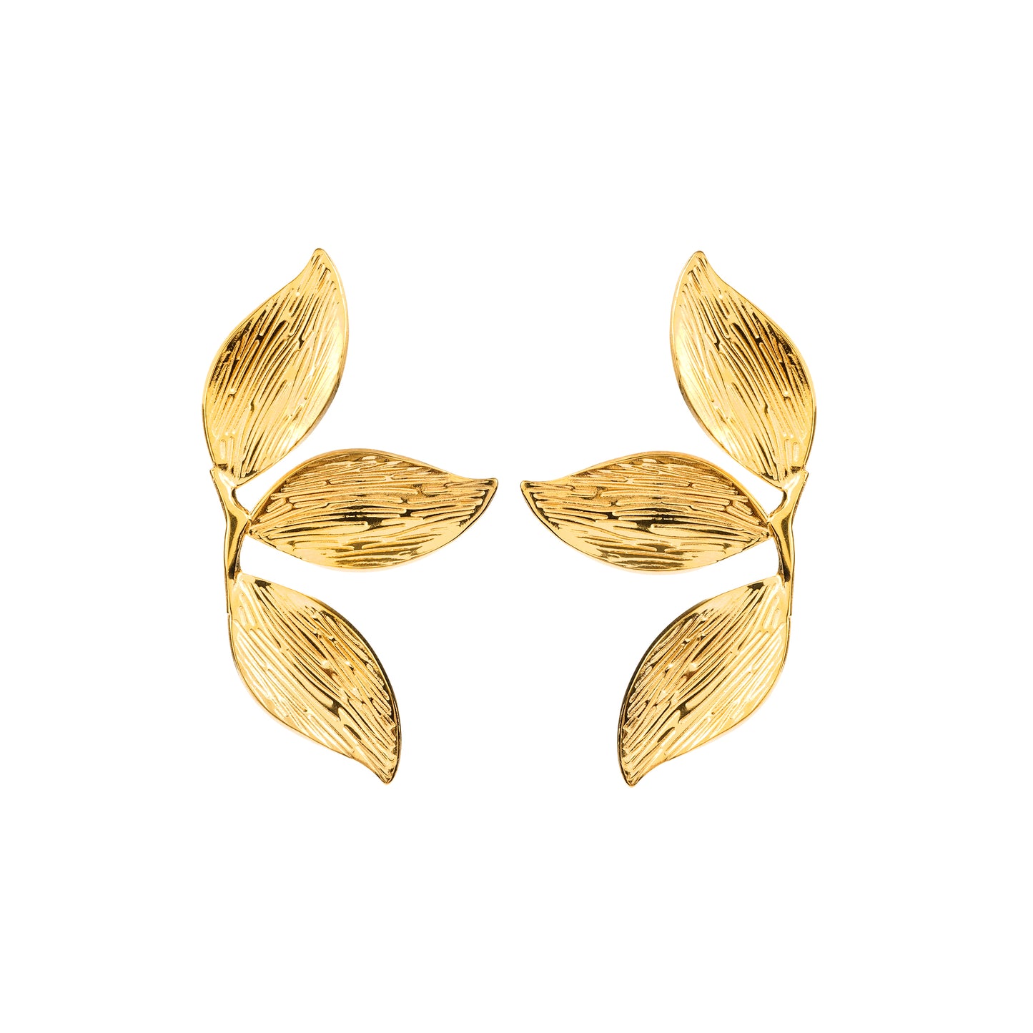 Pendientes Hoja de Laurel Dorado