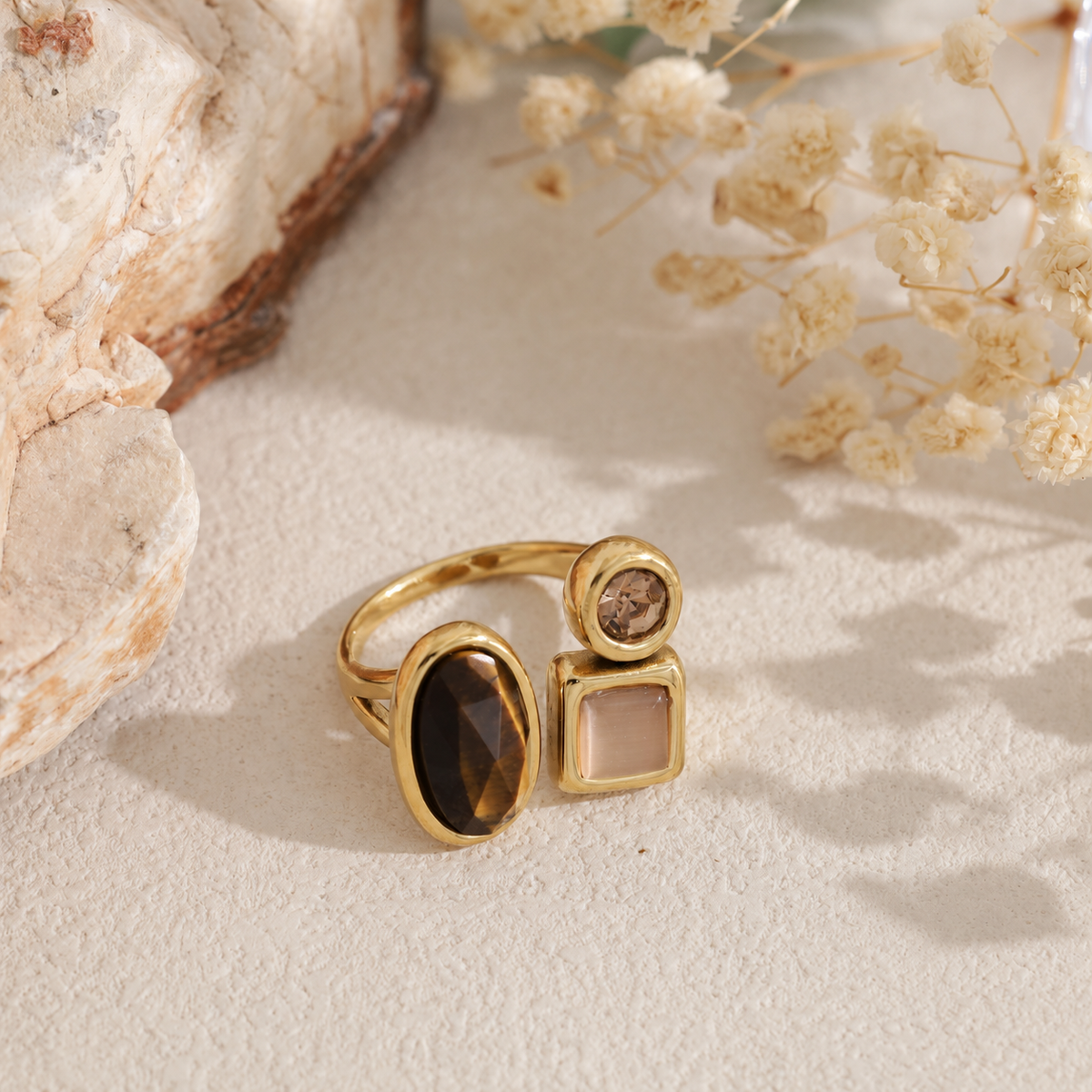 Anillo piedra color acero - anillo de joyería al por mayor