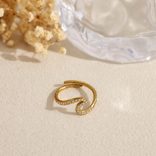 Anillo ola acero - anillo de joyería al por mayor