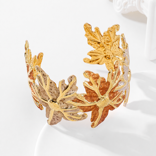 Brazalete hoja marrón - brazalete de joyería al por mayor