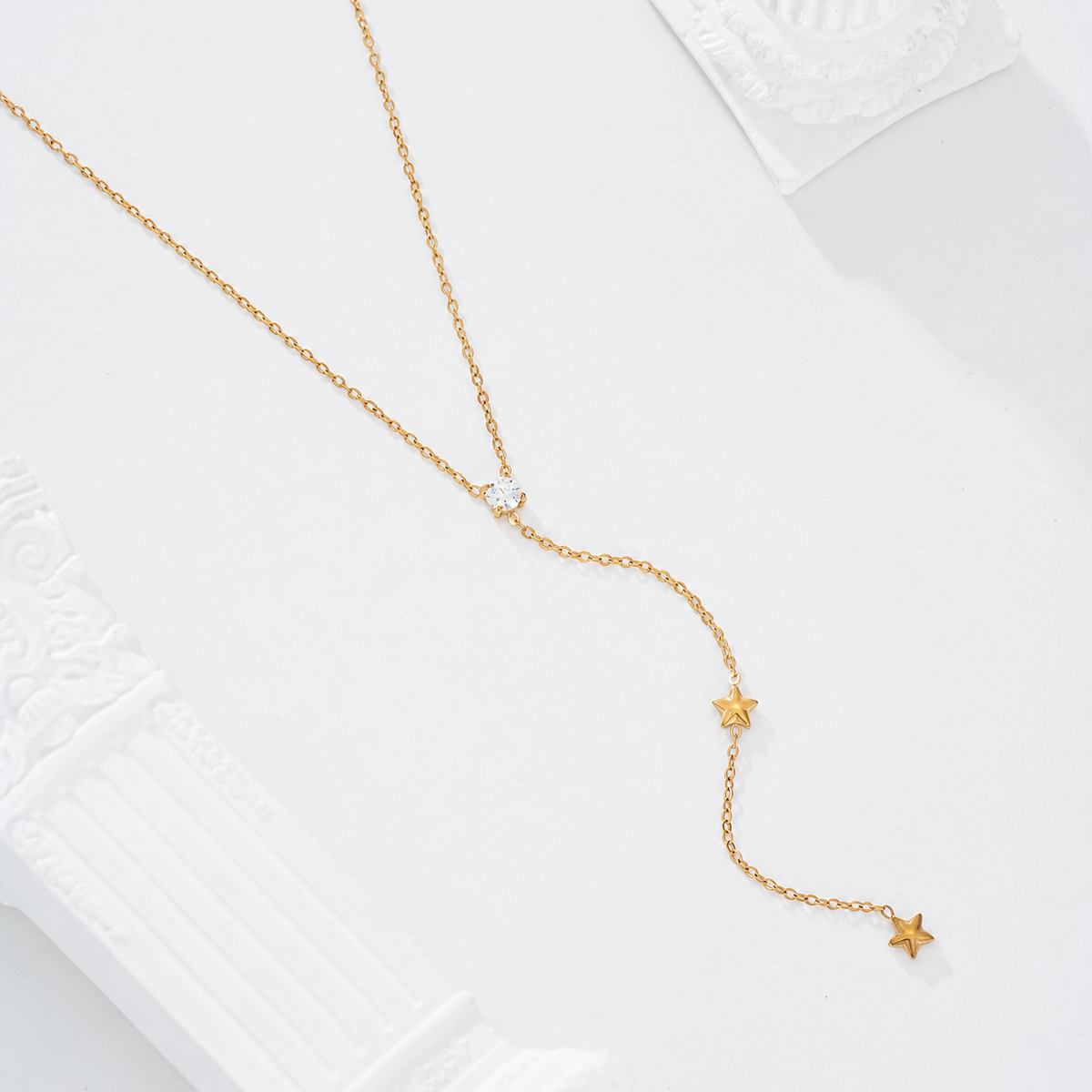 Collar con circonita y estrella - collar de joyeria al por mayor