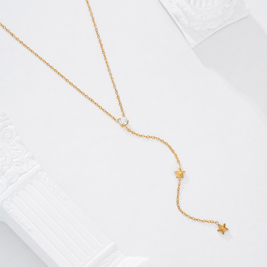 Collar con circonita y estrella - collar de joyeria al por mayor