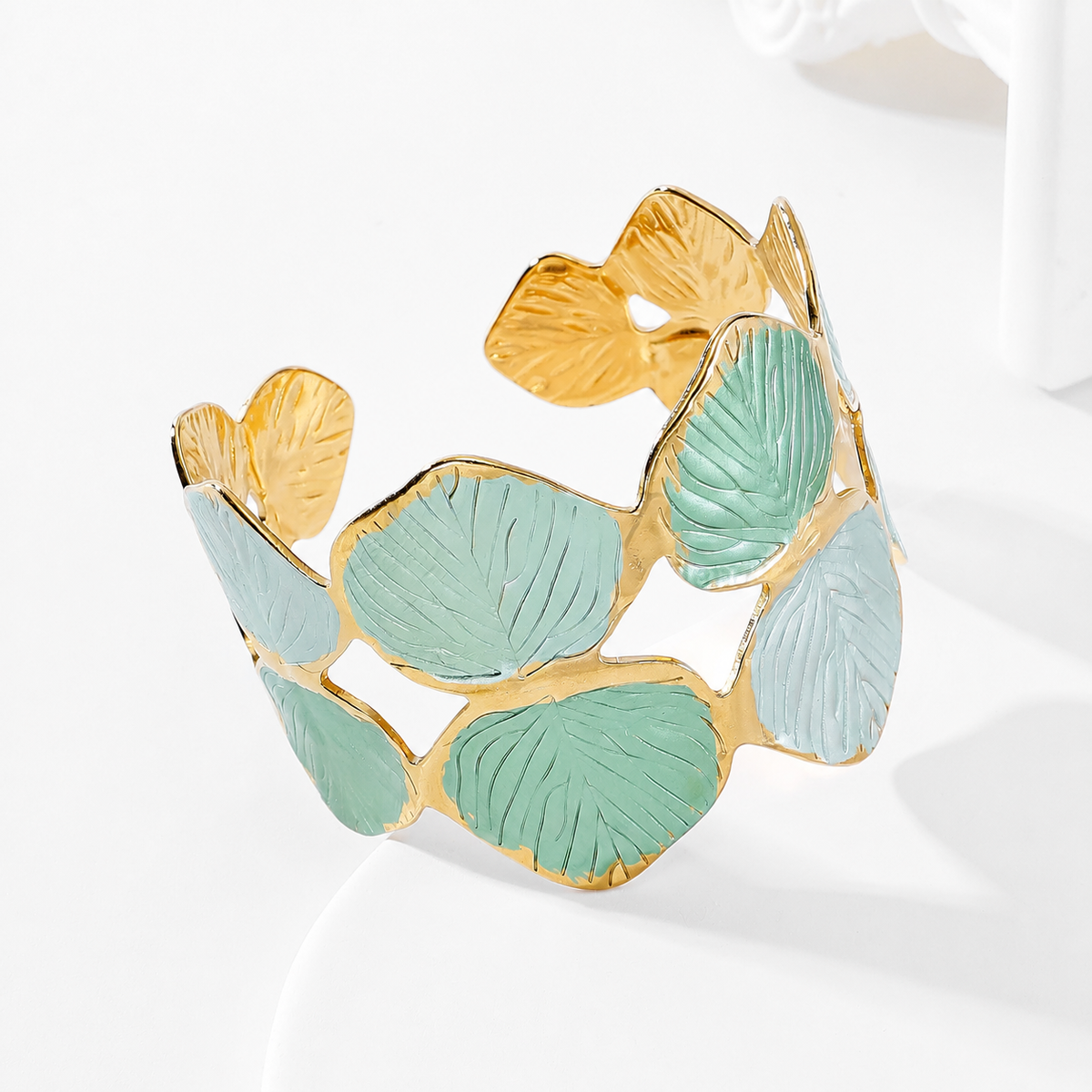 Brazalete hojas verdes - brazalete de joyería al por mayor