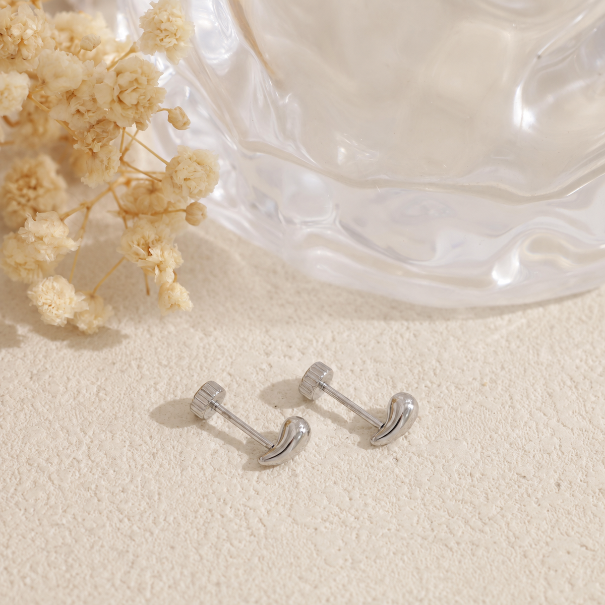 Pendientes gota rosca acero - pendientes de joyería al por mayor