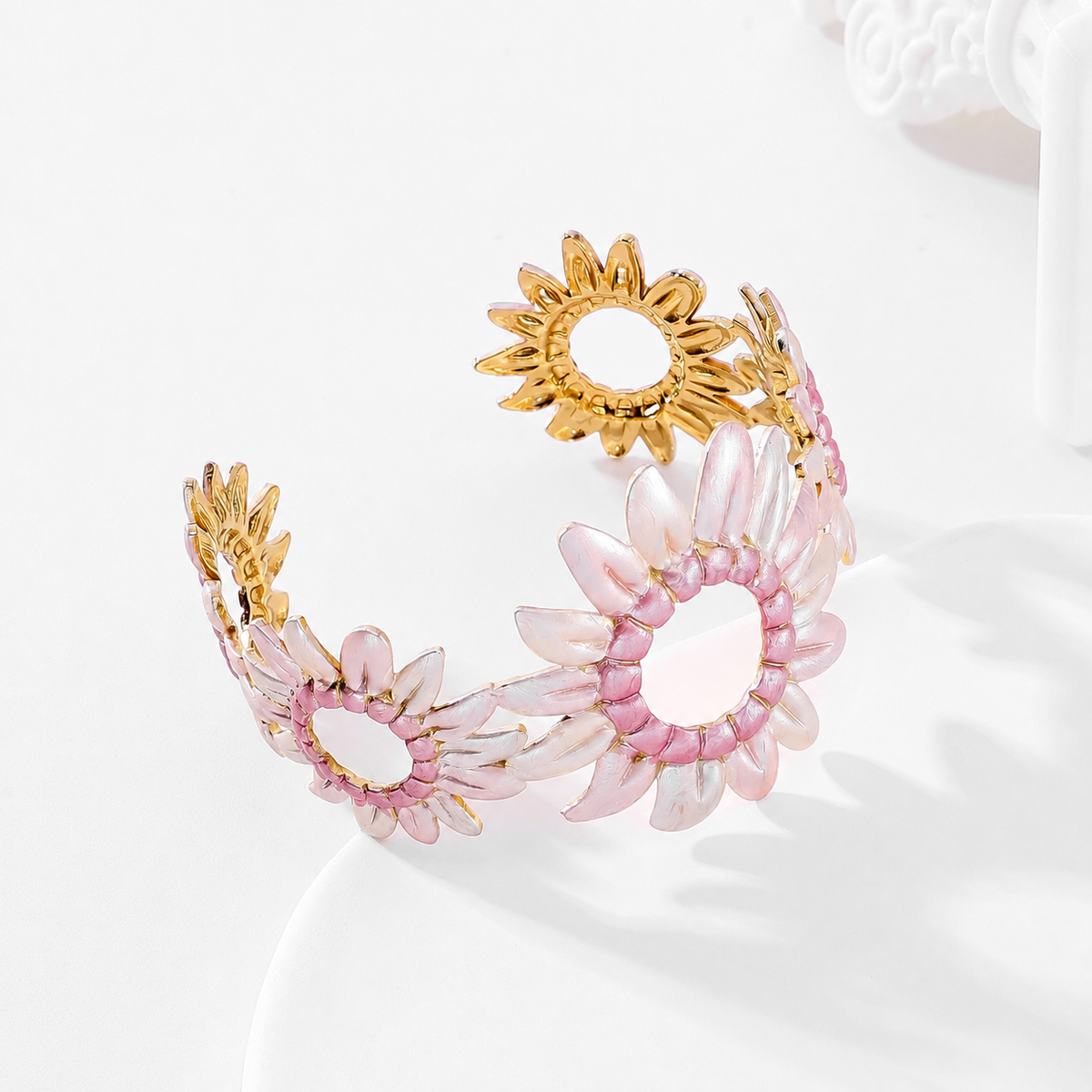 Brazalete girasoles rosas - brazalete de joyería al por mayor