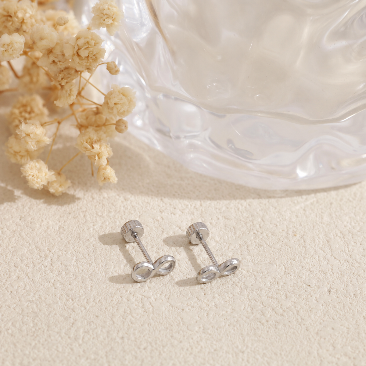 Pendientes infinito rosca acero - pendientes de joyería al por mayor