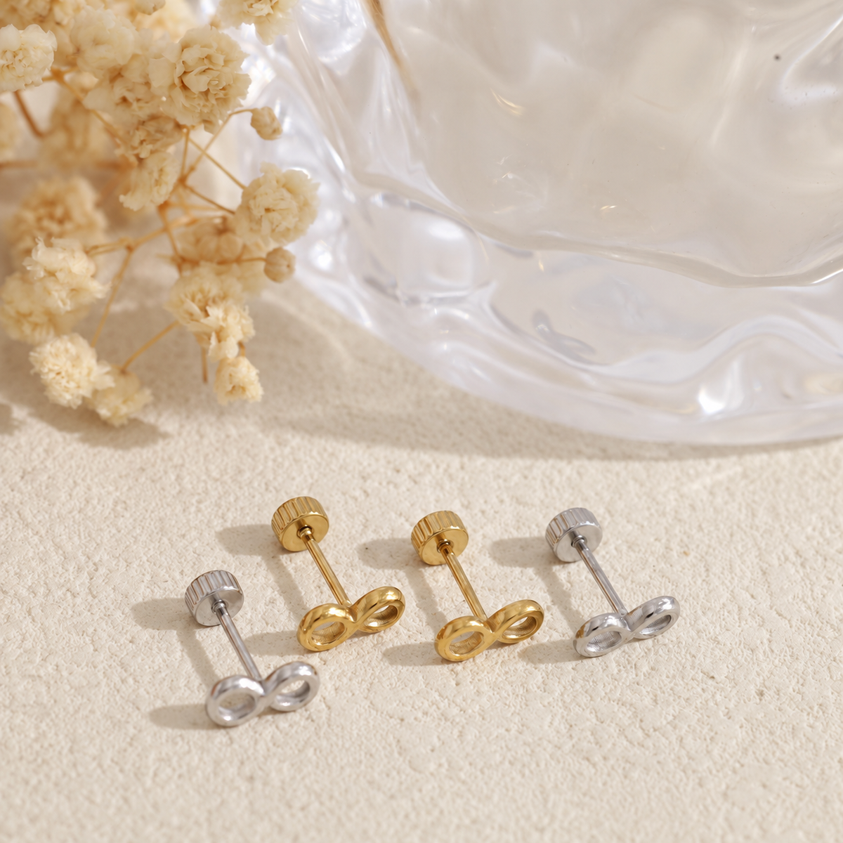 Pendientes infinito rosca acero - pendientes de joyería al por mayor