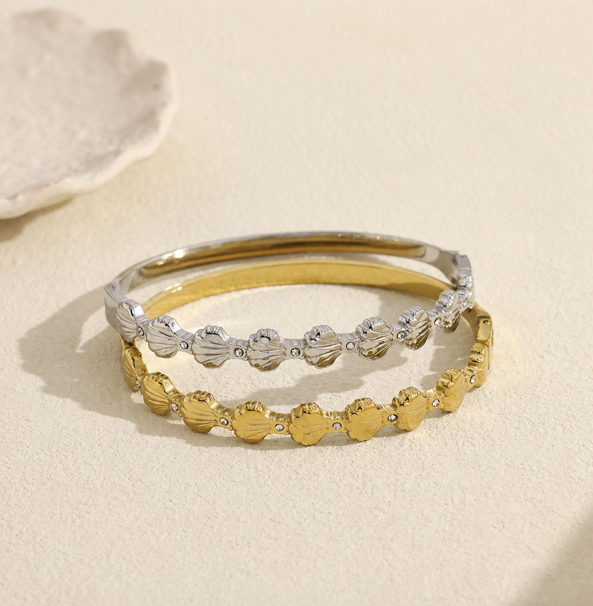 Brazalete conchas y circonitas - brazalete de joyería al por mayor