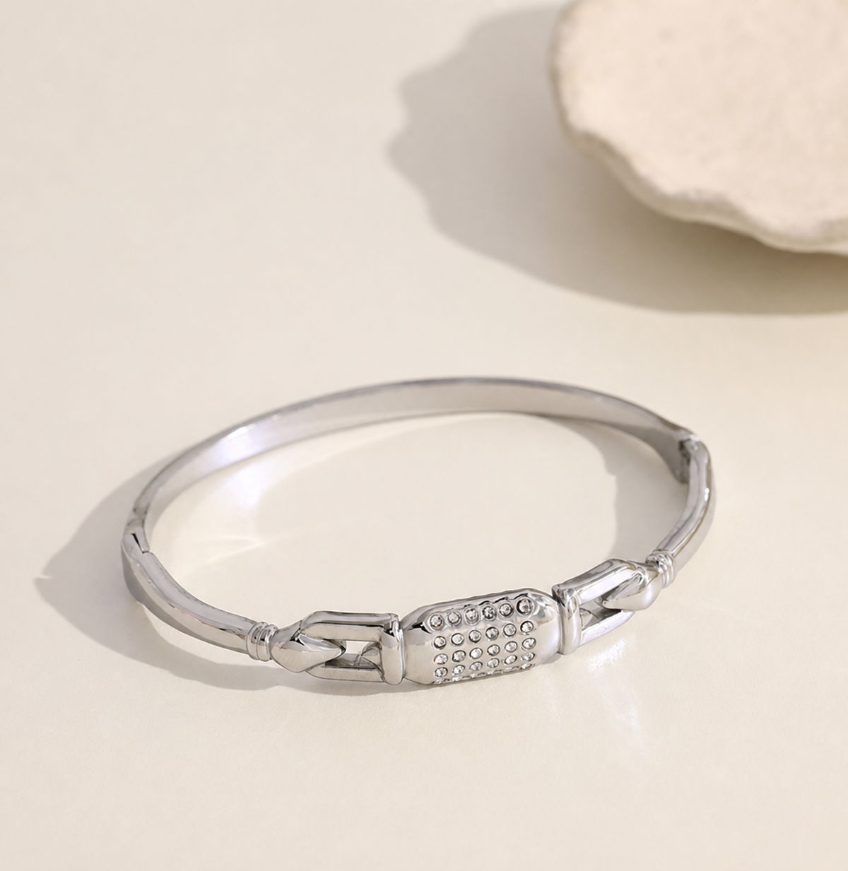 Brazalete con detalle central circonitas - brazalete de joyería al por mayor