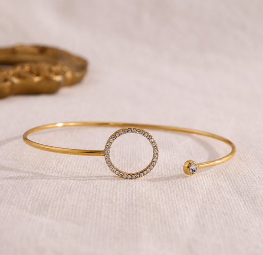 Brazalete con círculo y circonitas - brazalete de joyería al por mayor