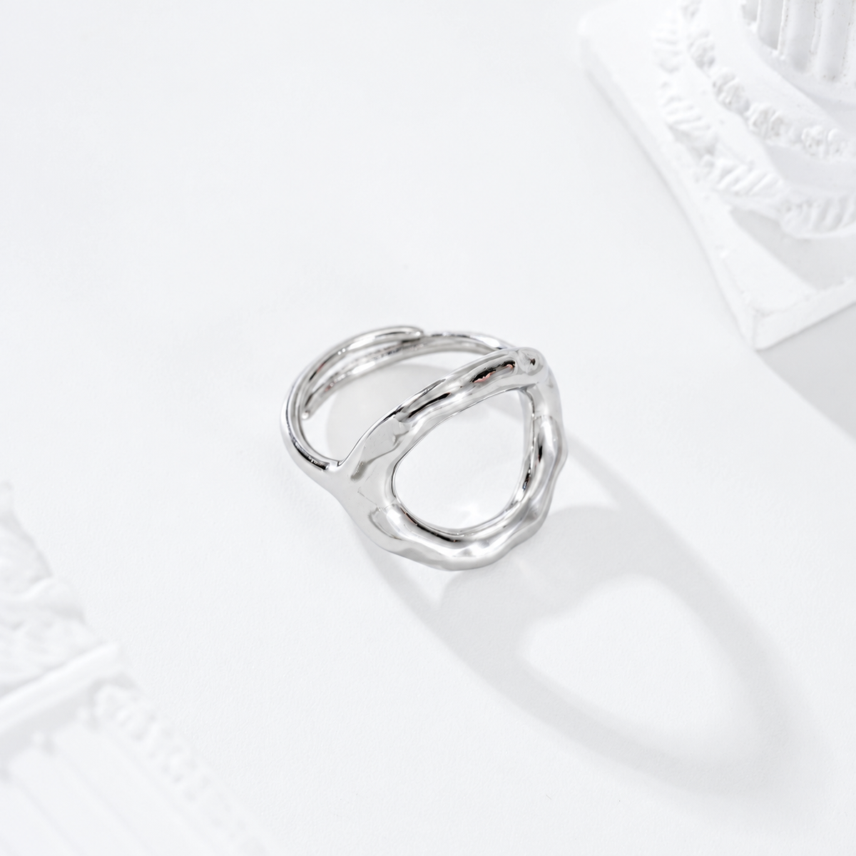 Anillo círculo acero - anillo de joyería al por mayor