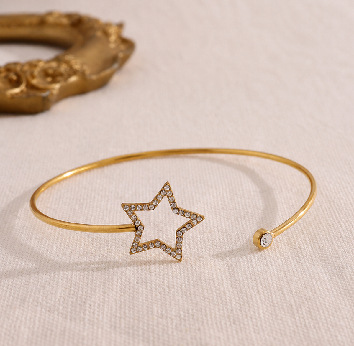 Brazalete con estrella y circonitas - brazalete de joyería al por mayor
