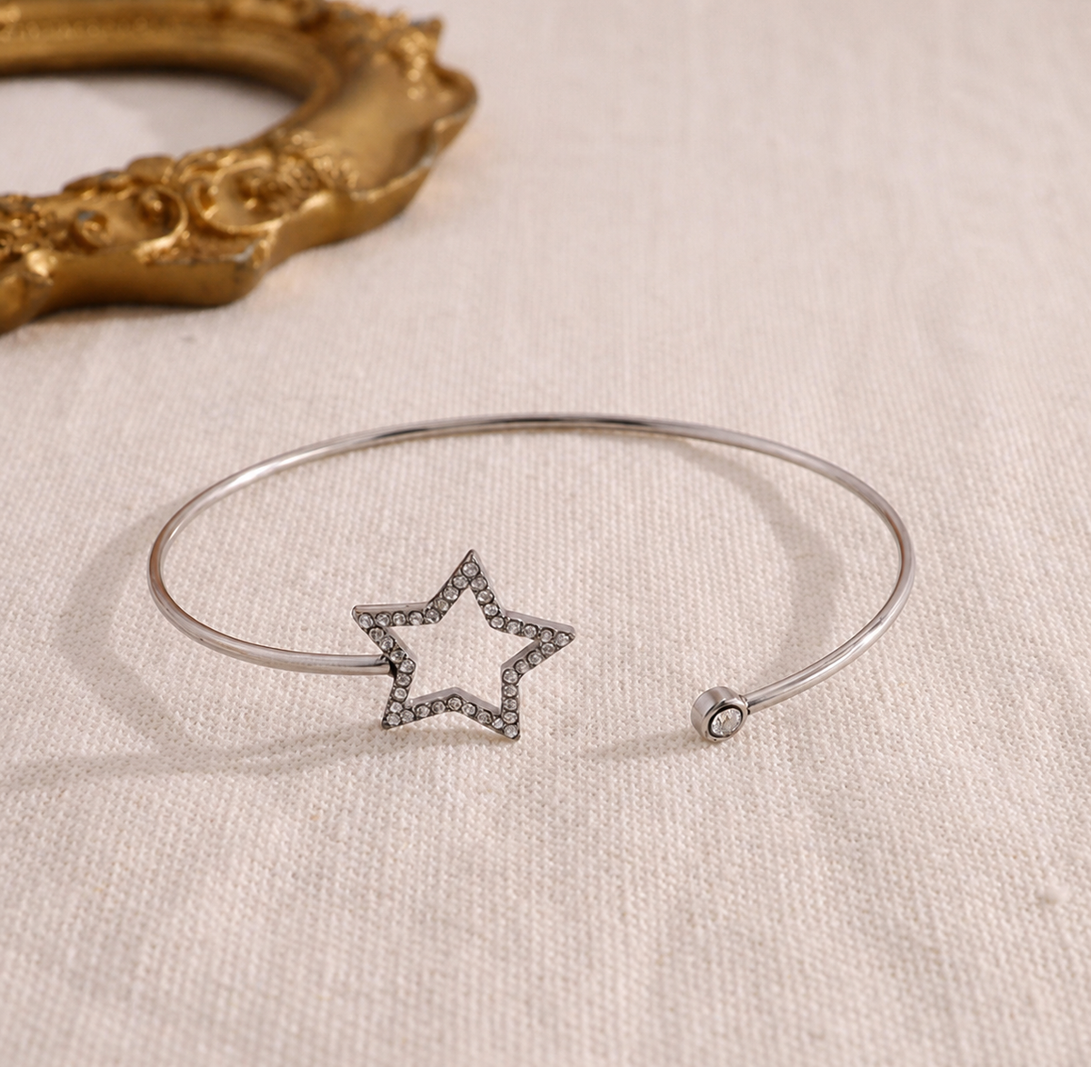 Brazalete con estrella y circonitas - brazalete de joyería al por mayor