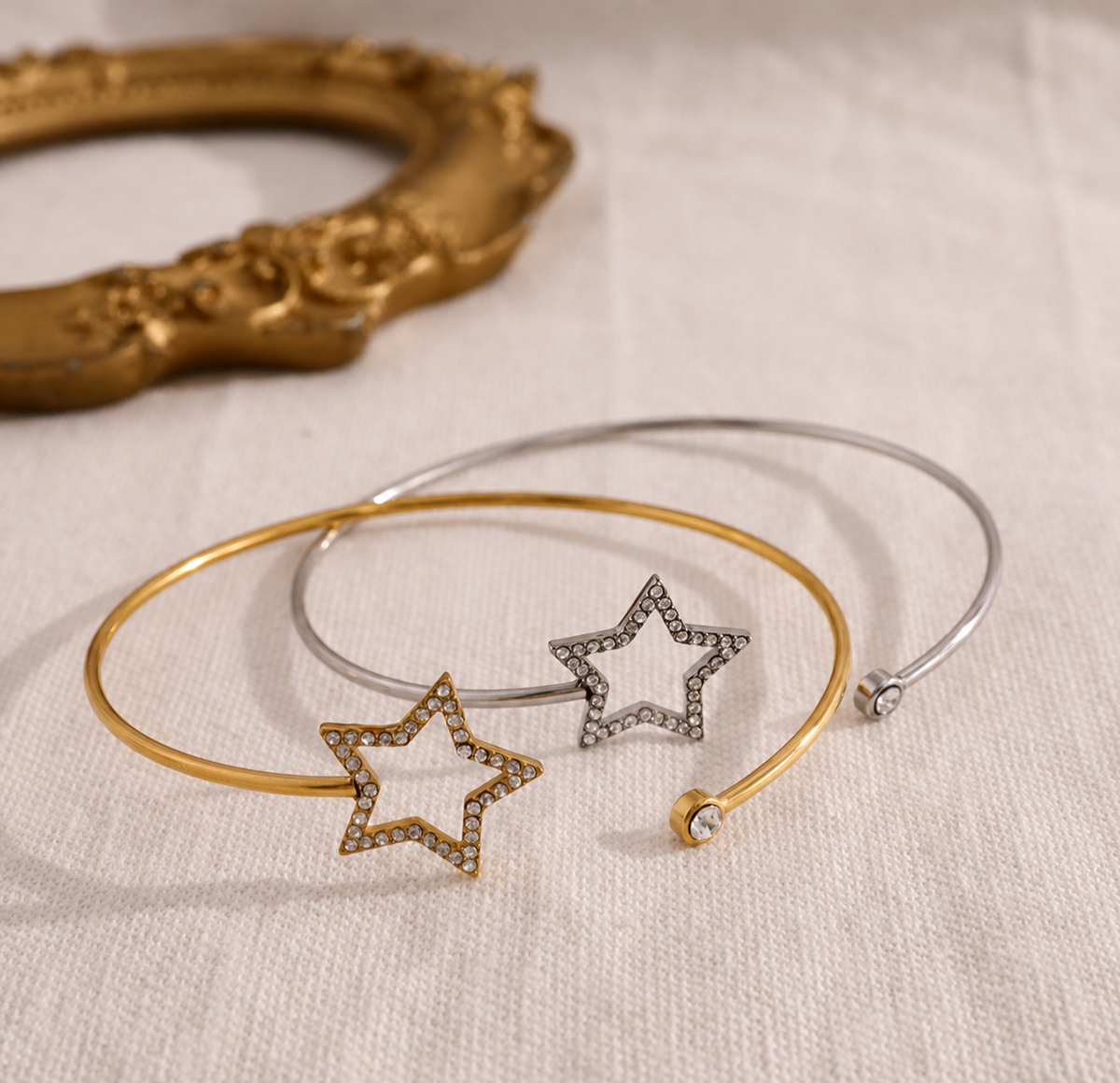 Brazalete con estrella y circonitas - brazalete de joyería al por mayor