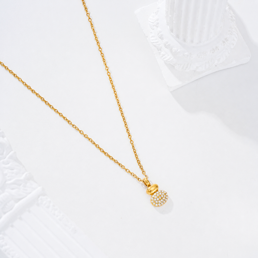 Collar con chapa circonitas - collar de joyeria al por mayor