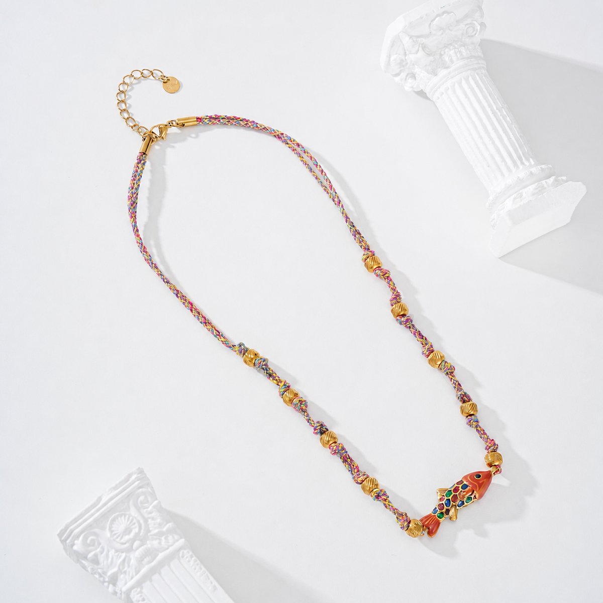 Collar con cuerda pez color - collar de joyeria al por mayor