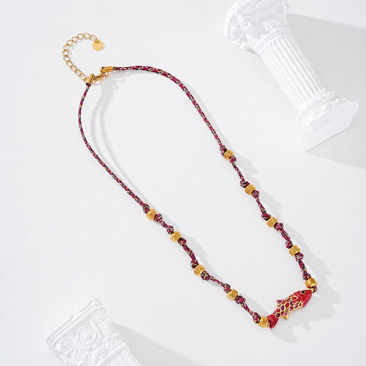 Collar con cuerda pez color - collar de joyeria al por mayor