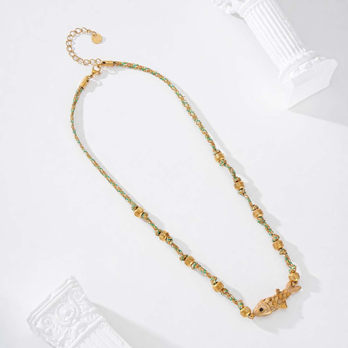 Collar con cuerda pez color - collar de joyeria al por mayor