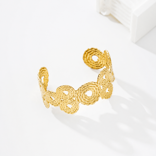 Brazalete aros dorados - brazalete de joyería al por mayor