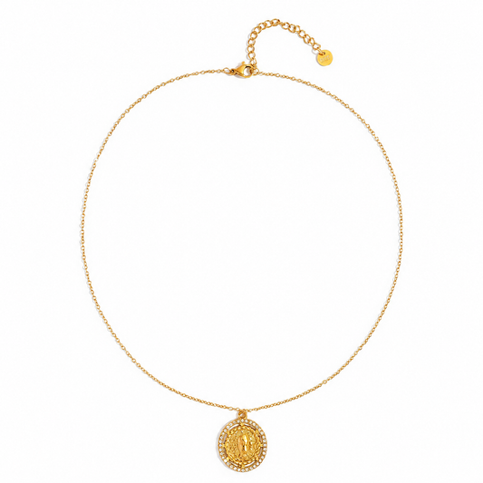Collar chapa con circonitas - collar de joyeria al por mayor