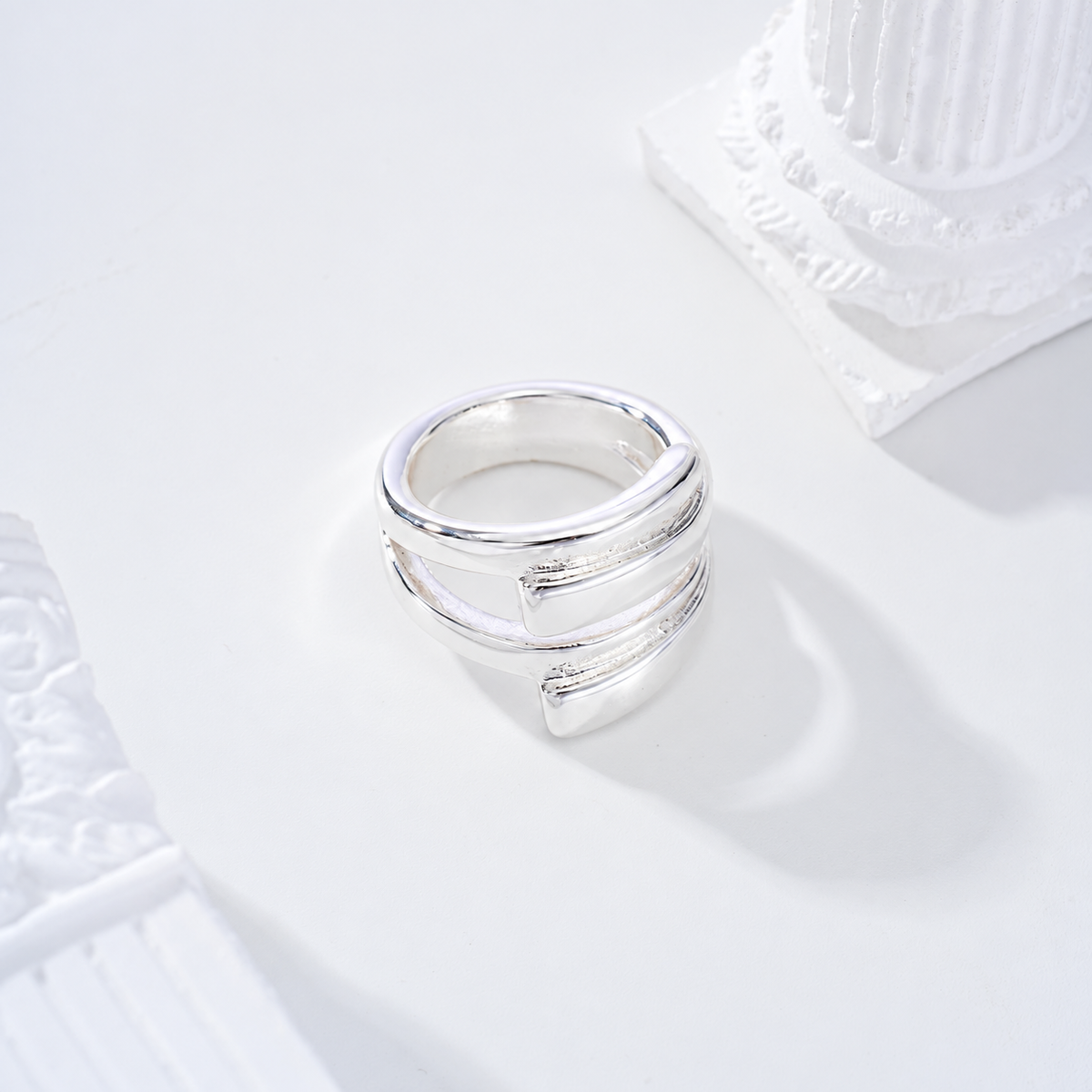 Anillo forma baño de plata - anillo de joyería al por mayor