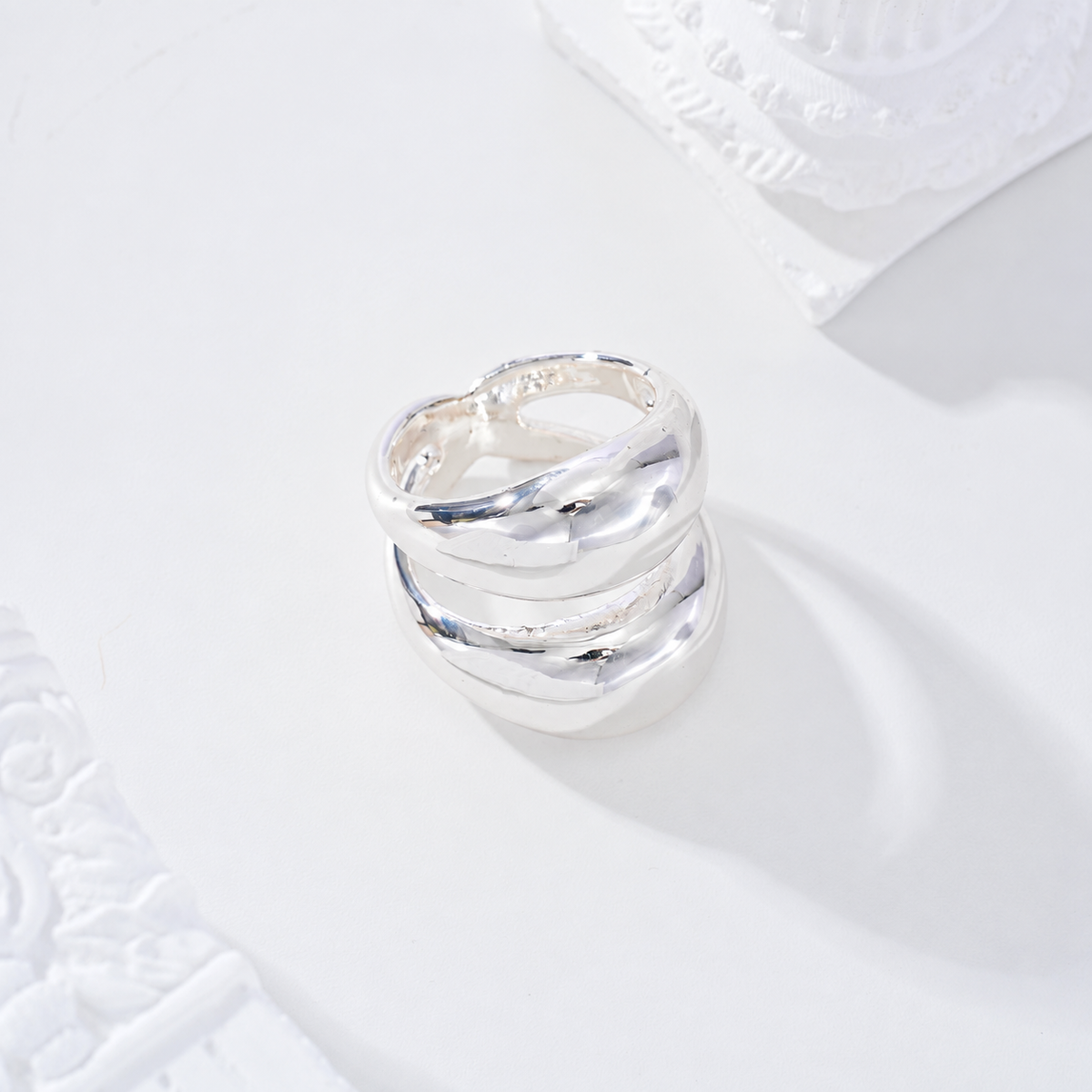 Anillo baño de plata - anillo de joyería al por mayor
