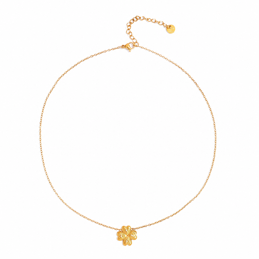 Collar flor corazón circonita - collar de joyeria al por mayor