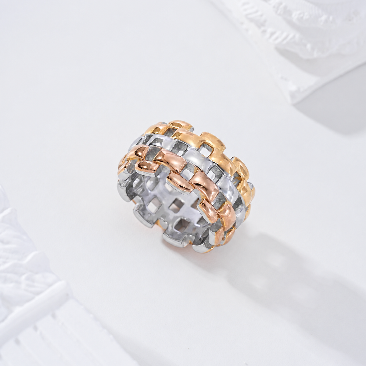 Anillo tricolor - anillo de joyería al por mayor