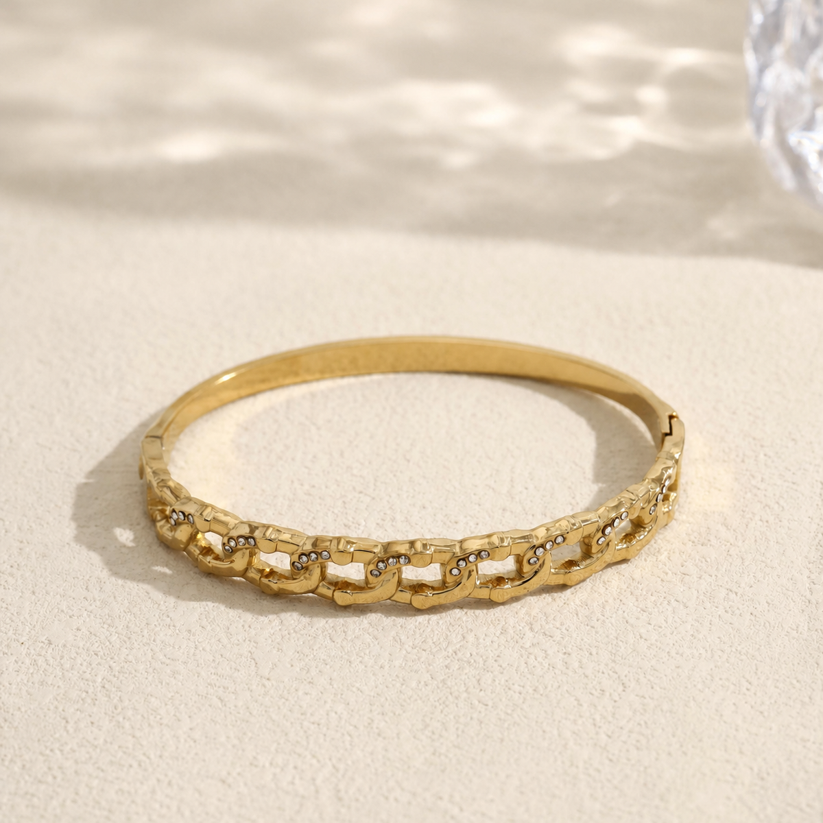 Brazalete con eslabones y piedras - brazalete de joyería al por mayor