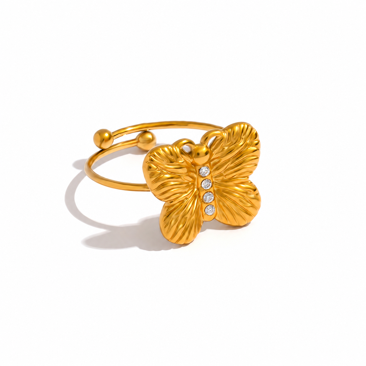 Anillo mariposa circonita - anillo de joyería al por mayor