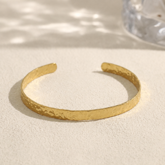 Brazalete abierto de banda texturizada - brazalete de joyería al por mayor