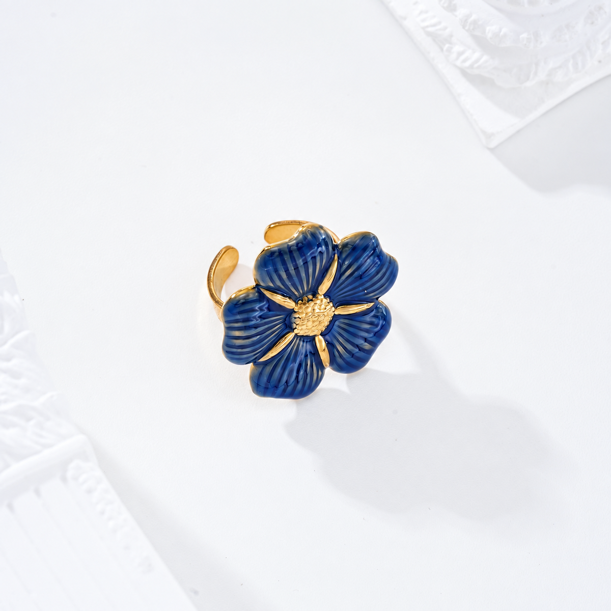 Anillo flor color - anillo de joyería al por mayor
