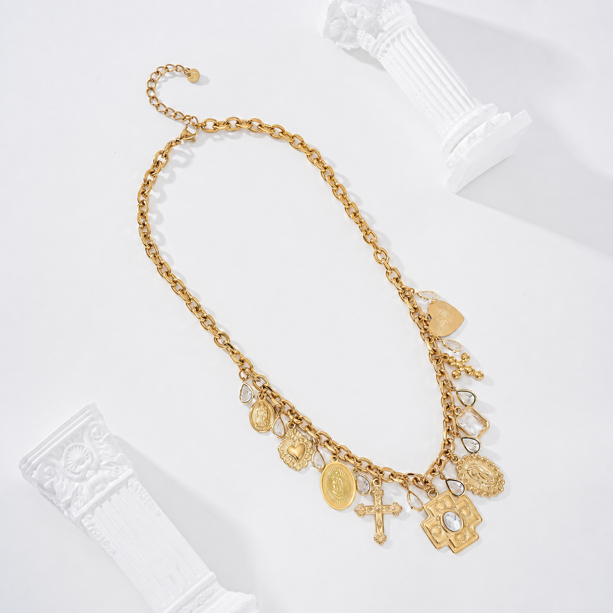 Collar con charms religiosos - collar de joyeria al por mayor