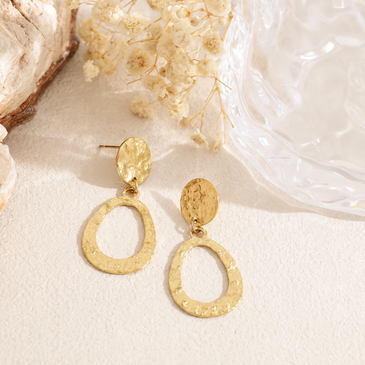 Pendientes con chapa hueca acero - pendientes de joyería al por mayor
