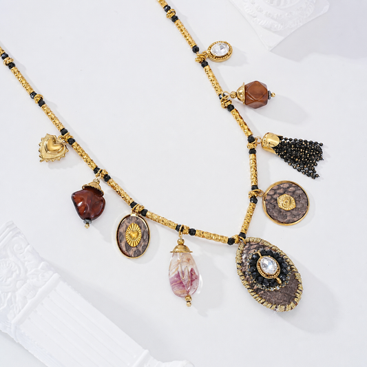 Collar con charms oscuros - collar de joyeria al por mayor