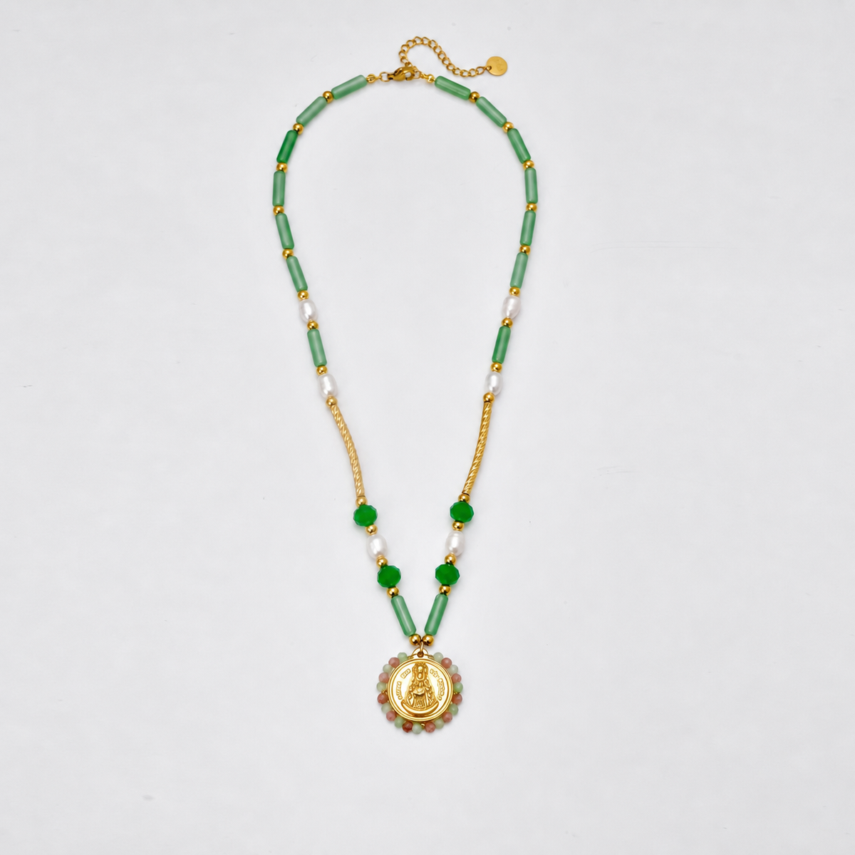 Collar Virgen del Rocío con piedras - collar de joyeria al por mayor