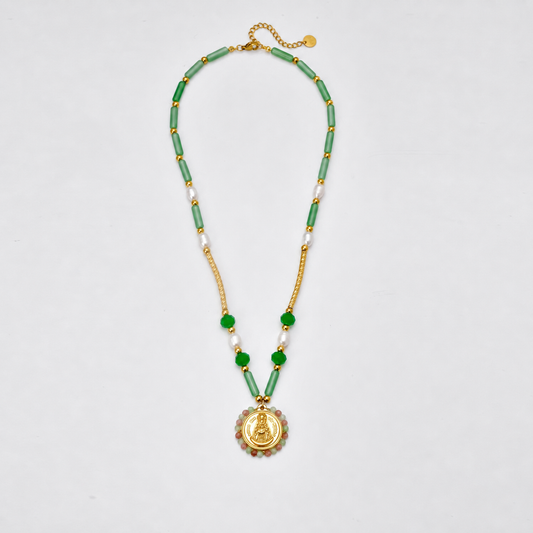 Collar Virgen del Rocío con piedras - collar de joyeria al por mayor