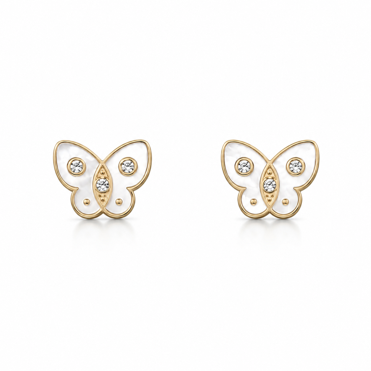 Pendientes con esmalte dorados