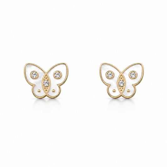 Pendientes con esmalte dorados