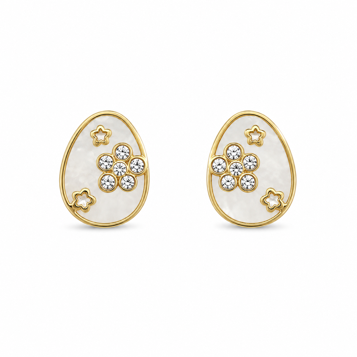 Pendientes con esmalte dorados