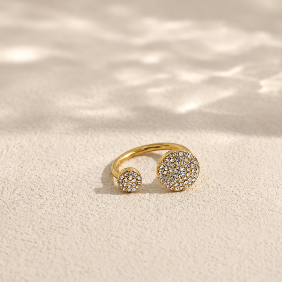 Anillo abierto con discos de piedras - anillo de joyería al por mayor