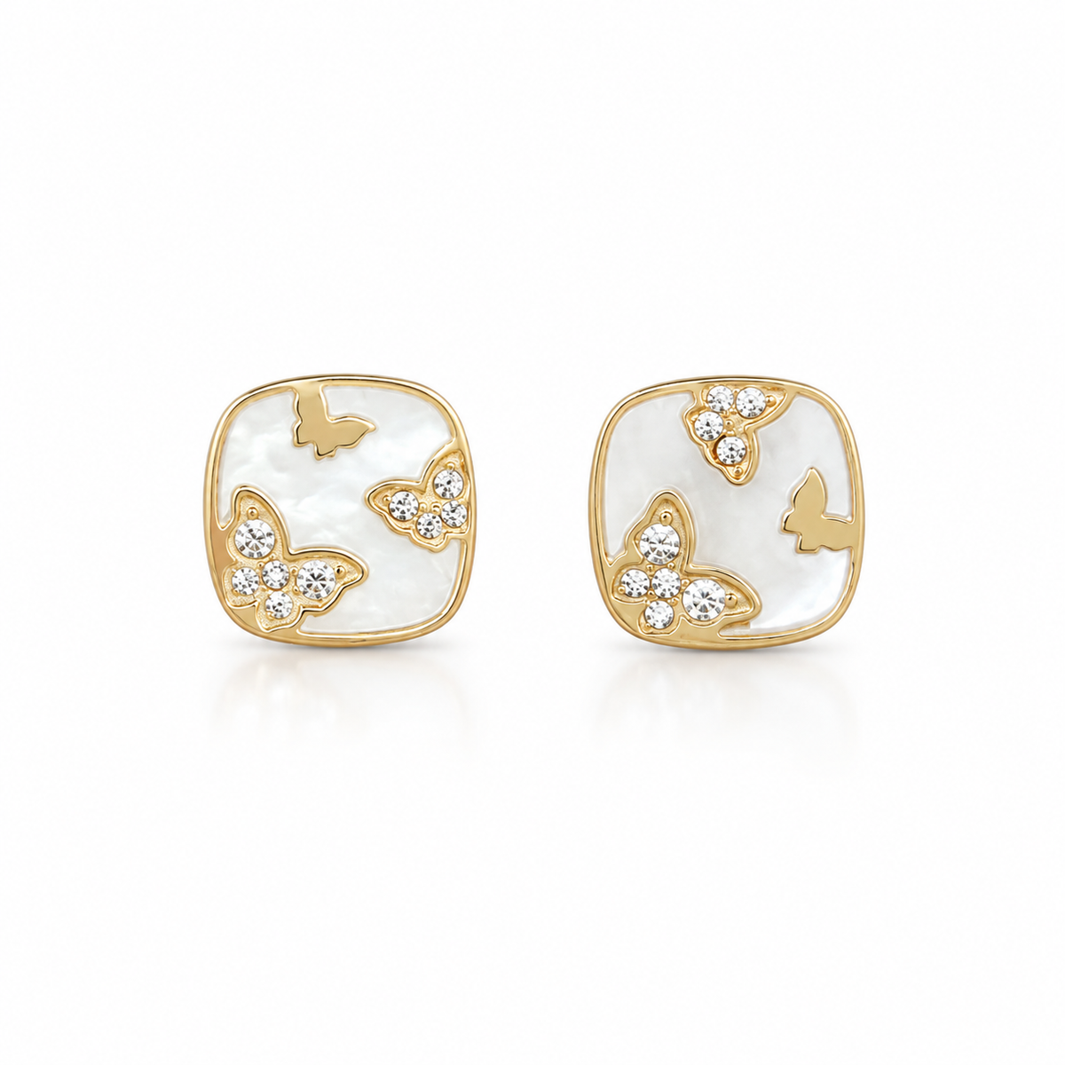 Pendientes con esmalte dorados