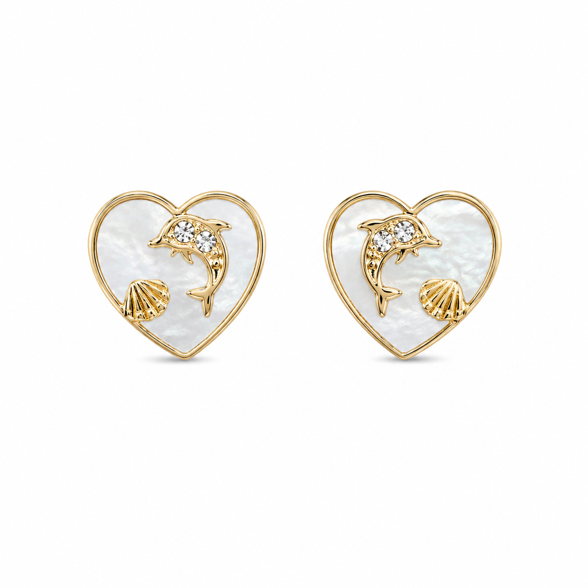 Pendientes con esmalte dorados