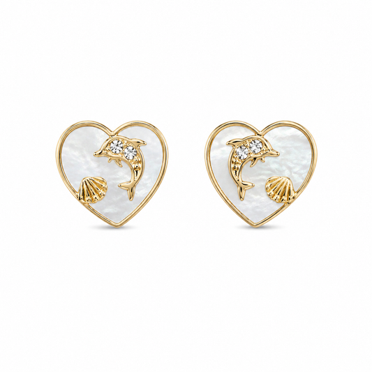 Pendientes con esmalte dorados