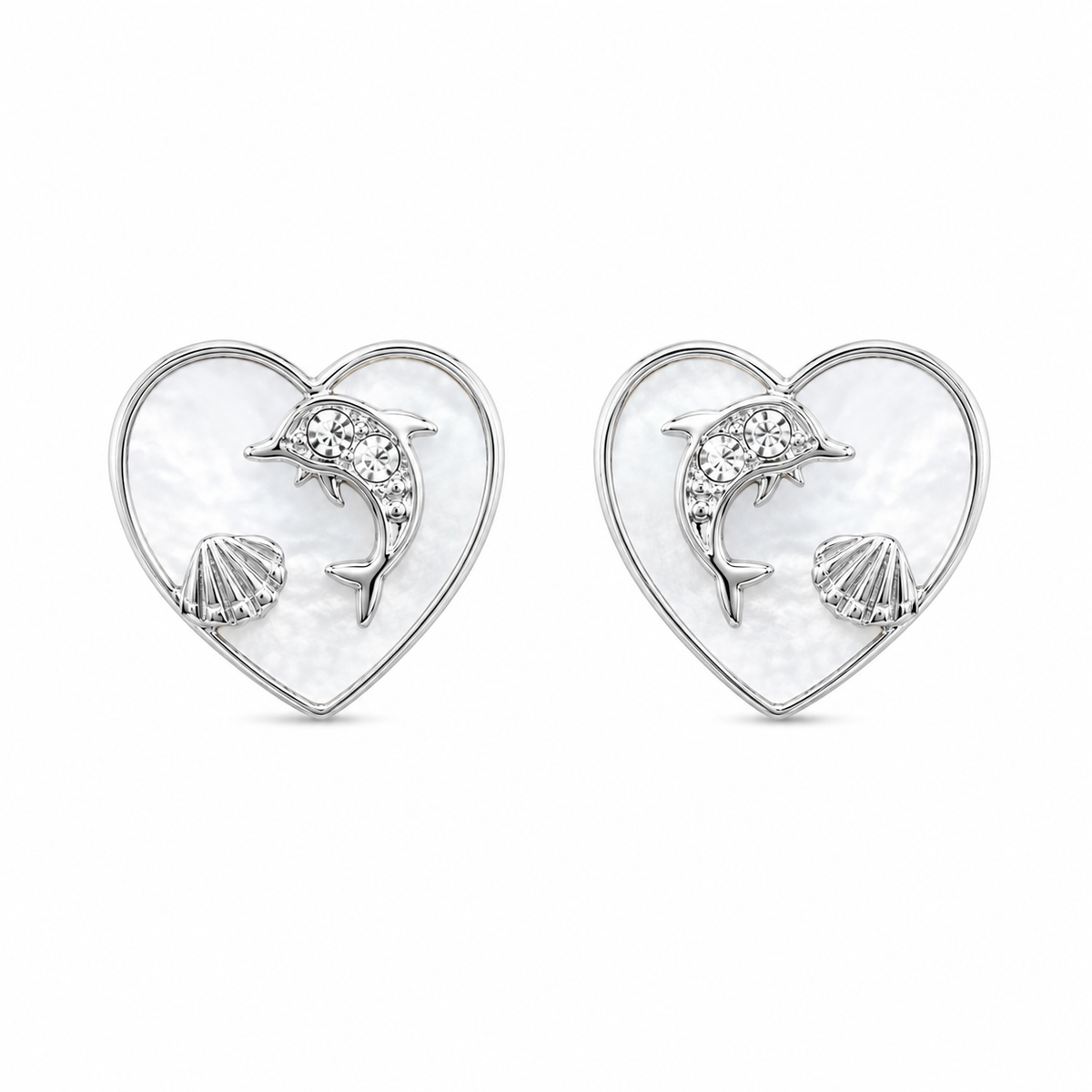 Pendientes con esmalte plateados