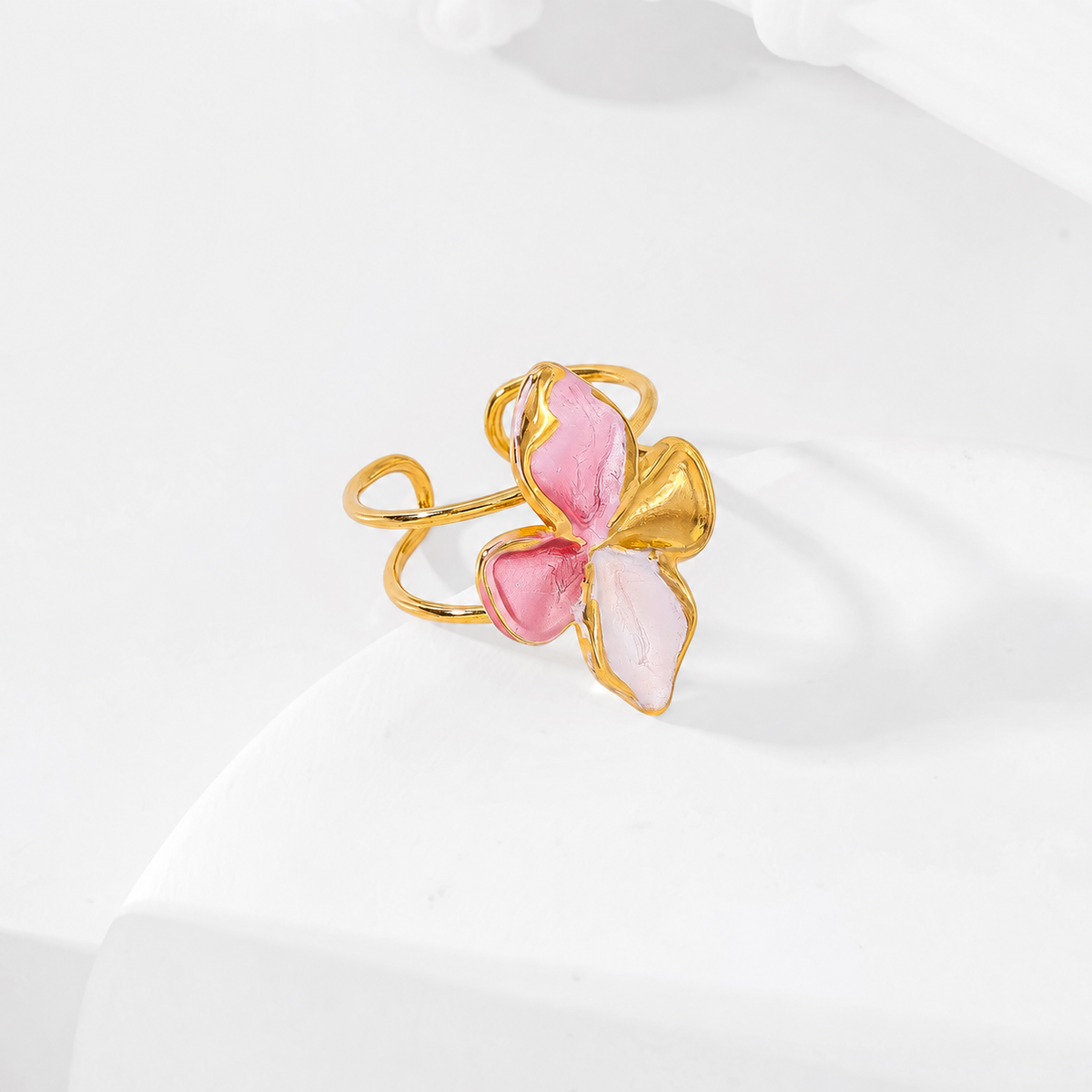Anillo Ajustable Flor de Acero Inoxidable - anillo de joyería al por mayor