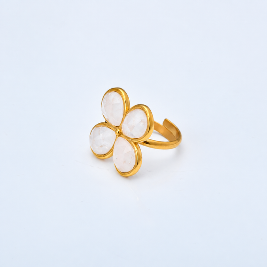 Anillo Ajustable Flor de Piedra - anillo de joyería al por mayor